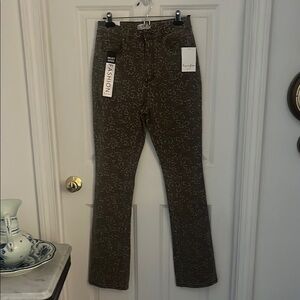 Brown Straight Leg Jeans with Textured Finish